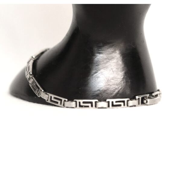 Variation Of Scroll Chain Link Bracelet Silver Tone - Picture 1 of 9